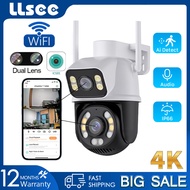 LLSEE Wireless CCTV WiFi Camera 4K 8MP ptz CCTV 360 kamera luaran pergerakan automatik penjejakan warna penglihatan malam kalis air APP icsee