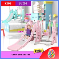 HOBBY TREE Home Indoor Mini Playground Playset 3 in 1 Swing And Kids Slide