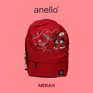 (NEW) Anello Disney Backpack Red – Global Adventure Map & Mickey Series