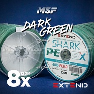 [MSF] Extend Shark PE 4x and 8x Casting Braided | 15lbs - 60lb | Braided Tali Benang 4 8 sulam | Rea