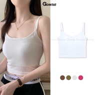 Áo lót 2 dây chéo hở lưng GOMTAT áo bra croptop chất liệu cotton mềm mịn thoáng mát có đệm mút mỏng 