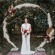 Circle Arch Wedding Decoration White Metal Floral Balloon Arch Round Backdrop Stand Birthday Party