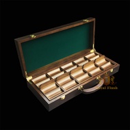 Wooden chips poker chips walnut wood high-end baccarat box500Texas Solid Wood Box Chips