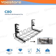 Oximus C80 - C80 SL Desk Mount Cable Management Tray - Black