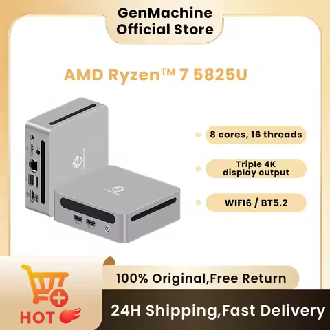 GenMachine Ryzen 7 5700U 5825U 5800H Ryzen 9 5900HX Windows 11 Ryzen MINI PC DDR4 WIFI6 RTL8852, BT5