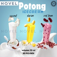 Novel Ice Cream Potong Stick Red Bean Durian Coconut Frozen