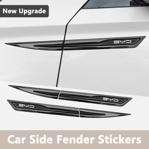 2pcs Car Door Fender Side Blade Badge Car Body Protective car Metal Sticker For BYD Leopard 5 8 Song