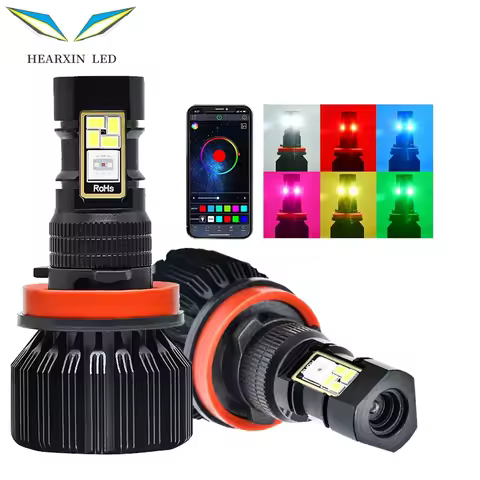 1 Pair H11 LED Car Headlight Bulb H8 H9 H11 9005 9006 Lamp Fog Light 120W RGB Auto Fog Light HB3 LED