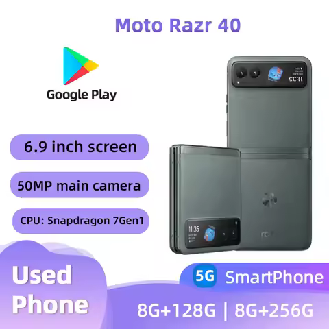 Motorola razr 40 5G 6.9inches 144Hz CPU Qualcomm Snapdragon 7 Gen1 64MP camera 4200mAh used phone