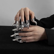 Metal Wolf Claw Fingertip Ring Cyber Nail Cover Wearing Nail Armor Cover Niche Jewelry z5.4