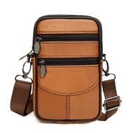 DC03 Men's Leather Bag, Leather Crossbody Bag, Compact Stomach Bag