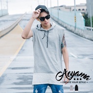 Strong Stitching Hem Dropped Shoulder Hooded Vest [G31078] Kenny YEEZY Style AOYAMA