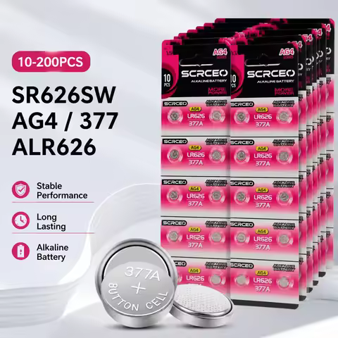 10-200Pcs AG4 SR626SW LR626 626SW 377A V377 1.5V Button Cell Batteries for Watches Mini Flashlights