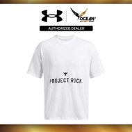 Under Armour Men Project Rock Heavyweight Badge of Honor Short Sleeve T-Shirt - White/Black 1386892-