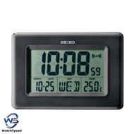 Seiko QHL058K Digital Thermometer Alarm Black Quartz Standing Clock Desk Table Clock