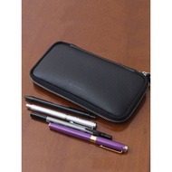 Pen Bag Japanese Pen Bag Leather ins Japanese Large-Capacity Stationery Box Burrito Bag Simple Cowhi