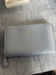 Coach 藍色拉鍊零錢包