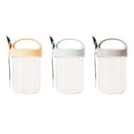 Multifunctional Glass Storage Jar with Integrated Measuring Spoon Breakfast Cup