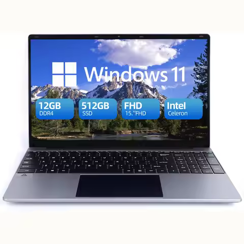 15.6 Inch Laptop 12GB DDR4 512GB SSD Intel N5095 Processor IPS Display 1080P Windows11 38000mAh Batt