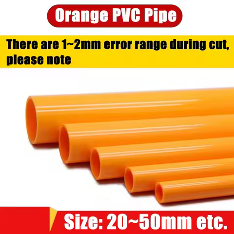 1pc O.D 20~32mm Orange Yellow PVC Pipe Aquarium Fish Tank Water Supply UPVC Tube Garden Irrigation W