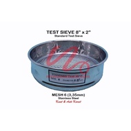 Sieve Sieve 10 Mesh (2mm) Dia 8 In| Stainless Steel Test Sieve