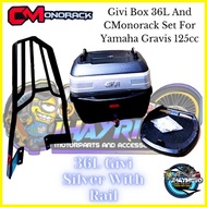 ◳ ✷ ◆ ( MIO GRAVIS ) 36L GIVI BOX AND CMonorack FOR YAMAHA MIO GRAVIS 125cc