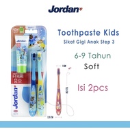 Jordan Step 3 Toothbrush 6-9 years old, contents 2, bonus toothpaste