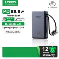 【3C Certified】Dosen Original D001 Powerbank fast charging 22.5W 10000mAh 20000mAh Portable Comes wit