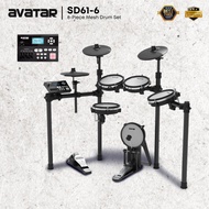 Avatar SD61-6 8-Piece Mesh Kit Electric Drum Set with Bluetooth(5PC Drum Pad, 3PC Cymbal Pad)