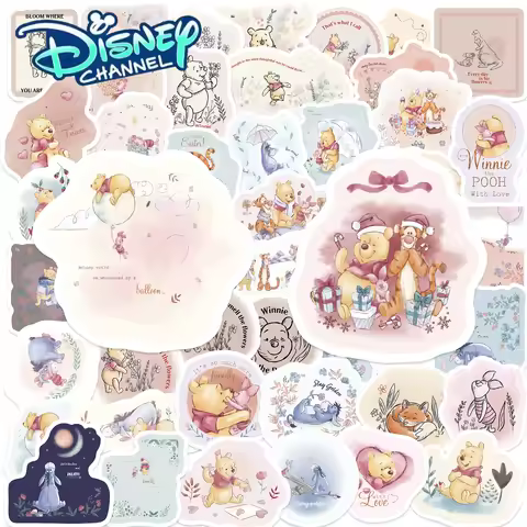 Disney 500pcs Pooh Bear Sticker Diary Laptop Luggage Skateboard Cartoon Sticker Fun Classic Gift Dec