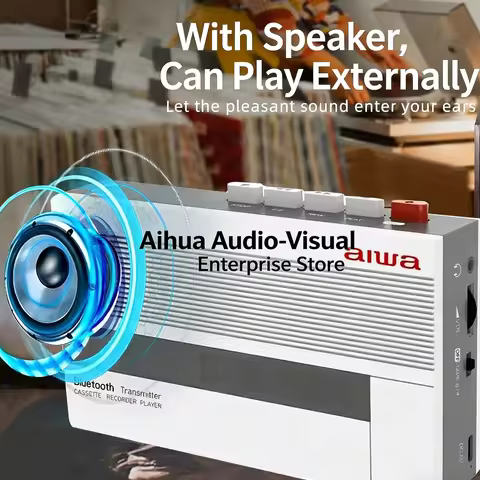 New for aiwa Bluetooth cassette player, Built-in speaker, Connect to Bluetooth speakers or headphone