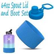 64OZ Aquaflask Accessories Sport Cap Lid Set with Aquaflask Water Bottle Boot, 64oz Wide Mouth Bottl