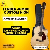 gitar akustik elektrik listrik fender jumbo with equalizer - tas+pick - bublewarp