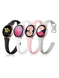 4入組兼容三星Galaxy Watch 4 40mm / Classic，Galaxy Watch 5 / Watch 5 Pro / Samsung Active 2手錶帶，Amazfit，小米，20mm柔軟瘦型矽膠替換表帶兼容三星手錶4手錶。女性男士皆適用。