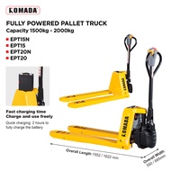 TTF Rack™ KOMADA Fully Powered Hand Pallet Truck EPT15 / EPT20 Electric Pallet Jack Fast Charging