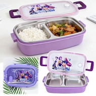 Hunter Girl Group Plastic Cartoon Compartment Lunch Box With Handle Large Capacity Salad Bento I3p6