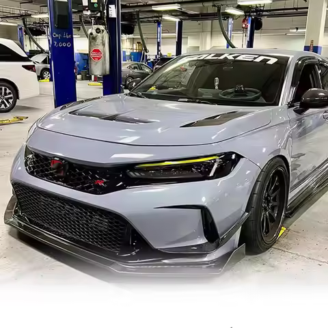For Honda Civic FL5 R Type Carbon Fiber Front Bumper Spoiler Air Knife Auto Parts Body Kit