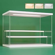 NONEMEY Transparent Acrylic Collection Display Case with Tricolor LED Lighting – Anti-Dust Display S