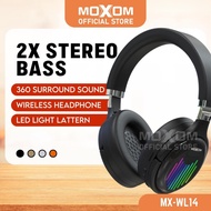 MOXOM Stereo Bass Headphone Wireless V5 Bluetooth Headset with Mic LED Over Ear Headphones Hadphone 