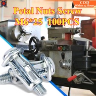 100Pcs Hollow Wall Petal Shape Metal Rivet Nut Bolt M6 Rivet Lock Jack Nuts Iron Skin Petal Rivet