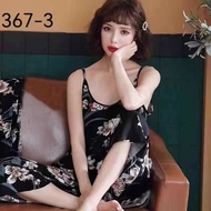 Korean  Sexy Strap Pajamas for Women Fashion Printing Terno Pajama Sleepwear NEW SALE set