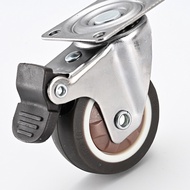 Silent Universal Wheel 3cm 4cm 5cm 7cm Furniture Pulley TPR Soft Rubber Flat Bottom Movable Brake Ca