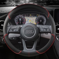 Microfiber Leather Car Steering Wheel Cover Non-Slip 38cm For Audi A1 A3 A4 A5 A6 A7 A8 Q2 Q3 Q5 Q7 