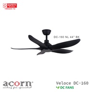 Acorn Veloce DC-160 | 44 Inch Ceiling Fan | 22W LED Tri-Color or No Light | 5 Acrylic Blades *YEAR END CLEARANCE SALE - WHILE STOCK LAST*