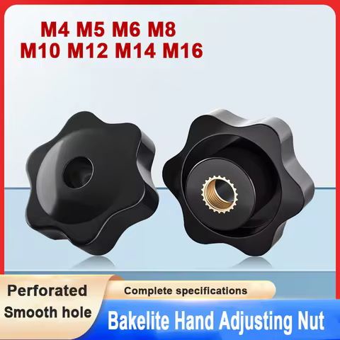 1-20Pcs M4 M5 M6 M8 M10 M12 M14 M16 Clamping Handle Plum Nuts Through-Hole/Smooth Hole Nuts Mechanic