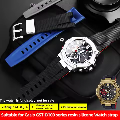 For Casio watchband GSHOCK Steel Heart GST-B100/S110/W300/400g Men's and women's original resin sili