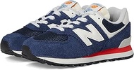 Kids' 574 V1 Lace-Up Sneakers, Nb Navy/Blast Red, 12 US Little Kid