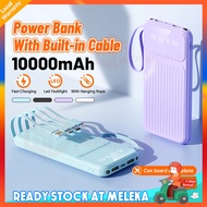 10000mAh Power Bank Portable Powerbank Cable Fast Charging Large Capacity External Battery Powerbank LED Digital Charge