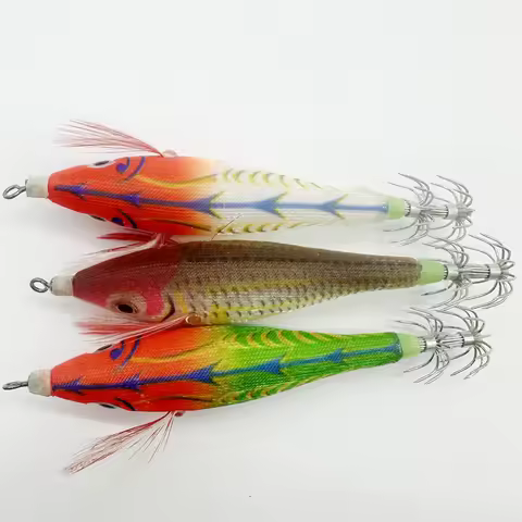 8.5cmSquid Rush Egi Jig Baits Shrimp Lure luminous Japanese yo zuri Gambar Floating Sutte Octopus Sq