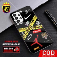 HP Latest Samsung A74 4G Case Various Cases [NKE] Silicone Case Samsung A74 4G Softcase glass Kessin